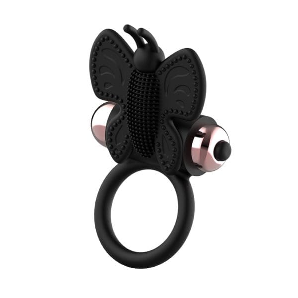 COQUETTE TOYS - COCK RING BUTTERFLY WITH VIBRATOR BLACK/ GOLD 7
